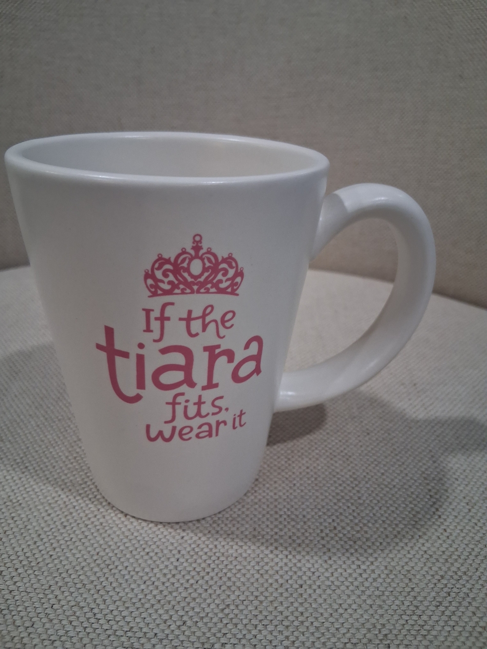 Hallmark White Mug with Pink Tiara Design